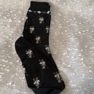 Polo Style Golfing‎ Bear Argyle Socks Men's Novelty Crew Socks Black
